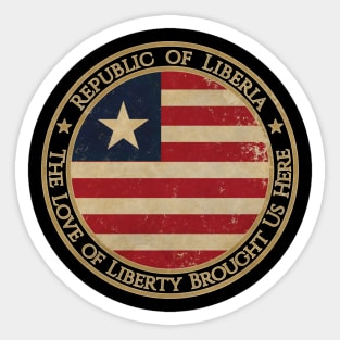 Vintage Republic of Liberia Africa African Flag Sticker